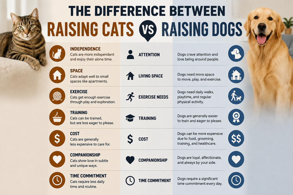 The Difference Between Raising Cats and Raising Dogs